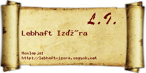Lebhaft Izóra névjegykártya